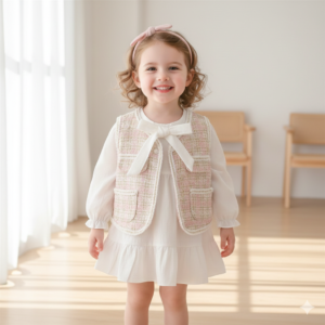 Soft Tweed Bow Vest Dress