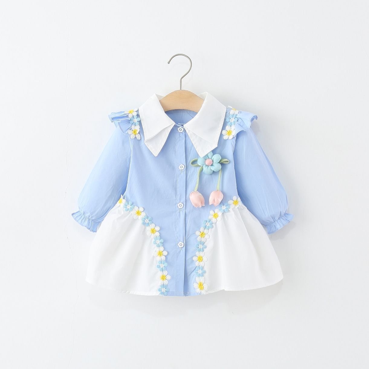 Spring Blossom Blue Dress - Image 3