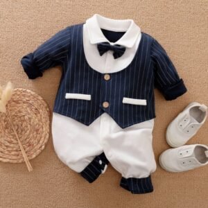 Little Gentleman Tux Romper