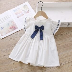 Navy Bow Angel Dress