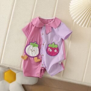 Berry Split Collar Romper