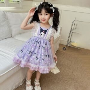Lavender Kuromi Lace Party Dress