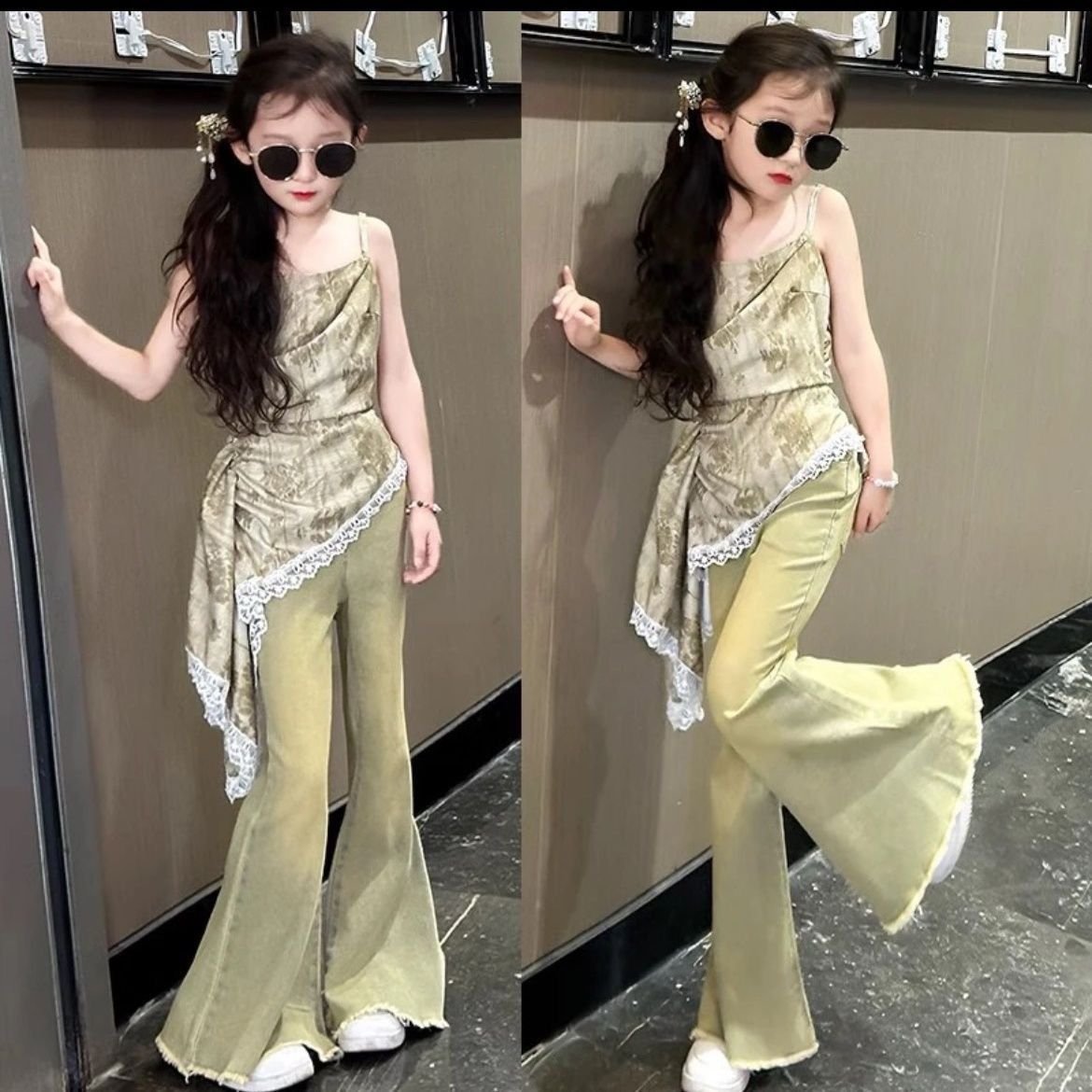 Olive Lace Drape Set - Image 5