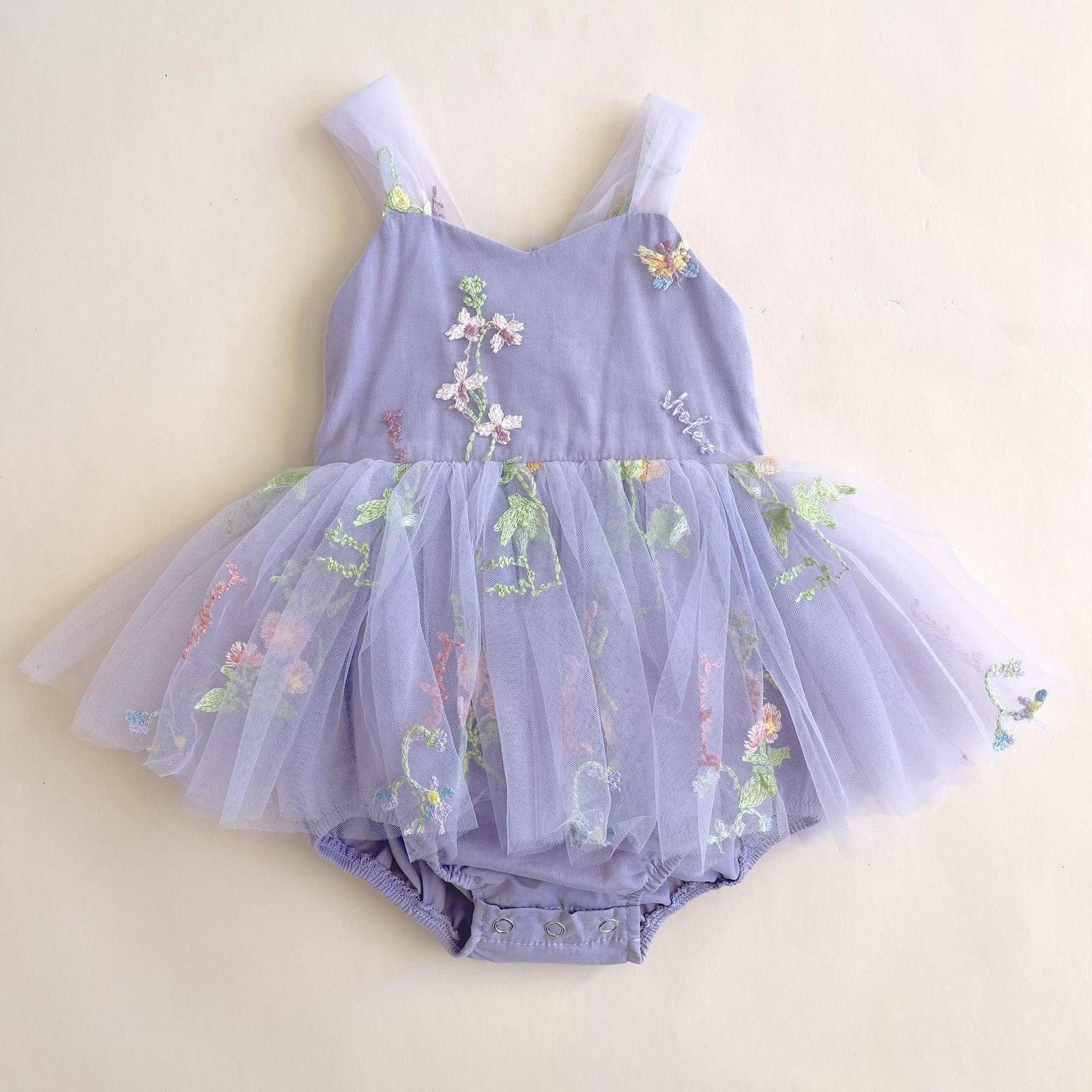 Lavender Garden Tulle Romper - Image 5