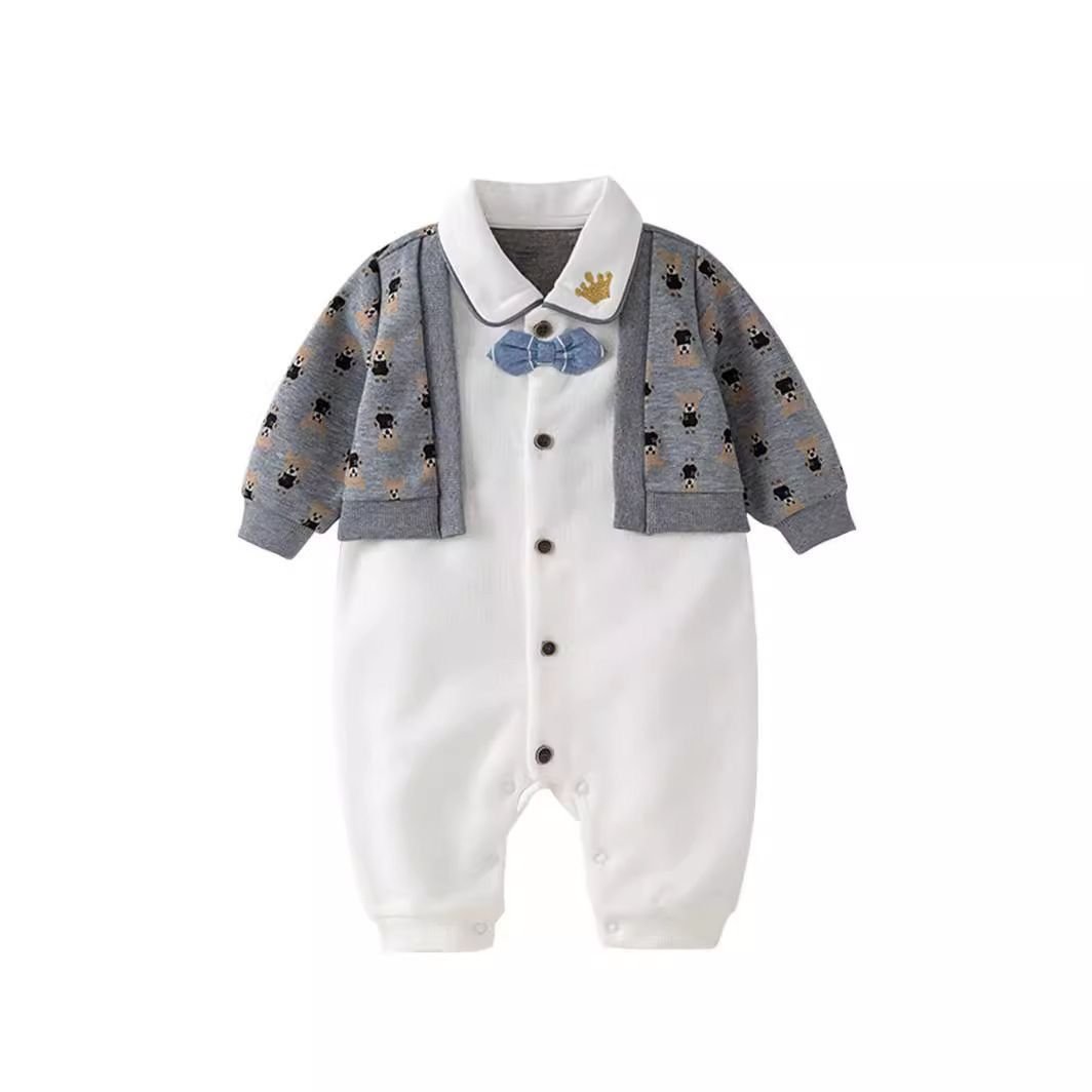 Little Gentleman Layered Romper - Image 2