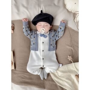 Little Gentleman Layered Romper