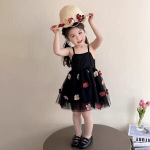 Midnight Blossom Tulle Dress