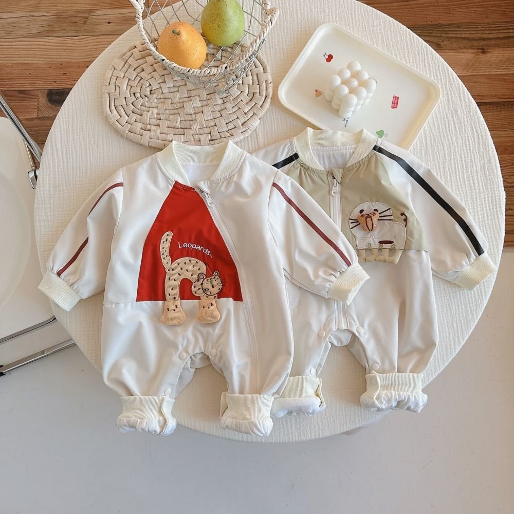 Safari leperd Zip Romper