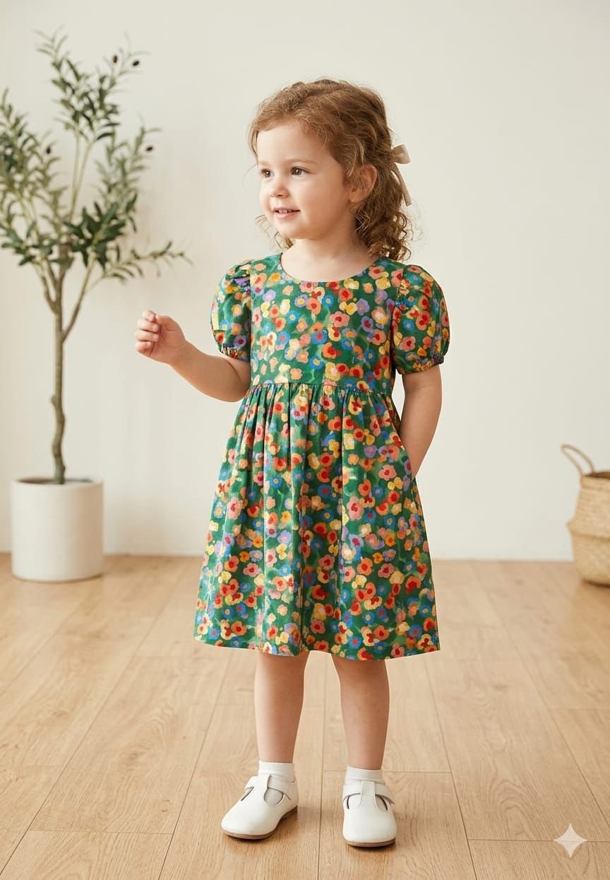 Meadow Bloom Puff Dress