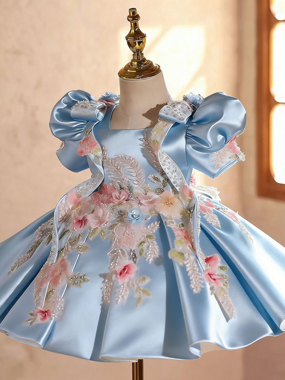 Royal Blossom Satin Ball Gown - Image 4