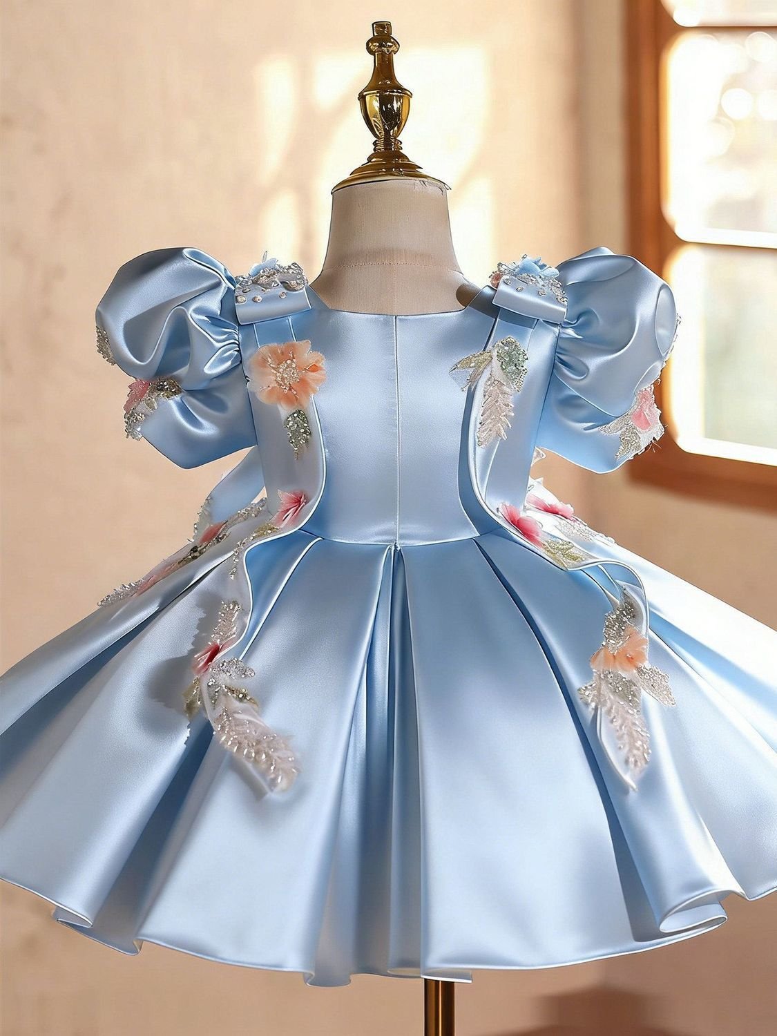 Royal Blossom Satin Ball Gown - Image 2