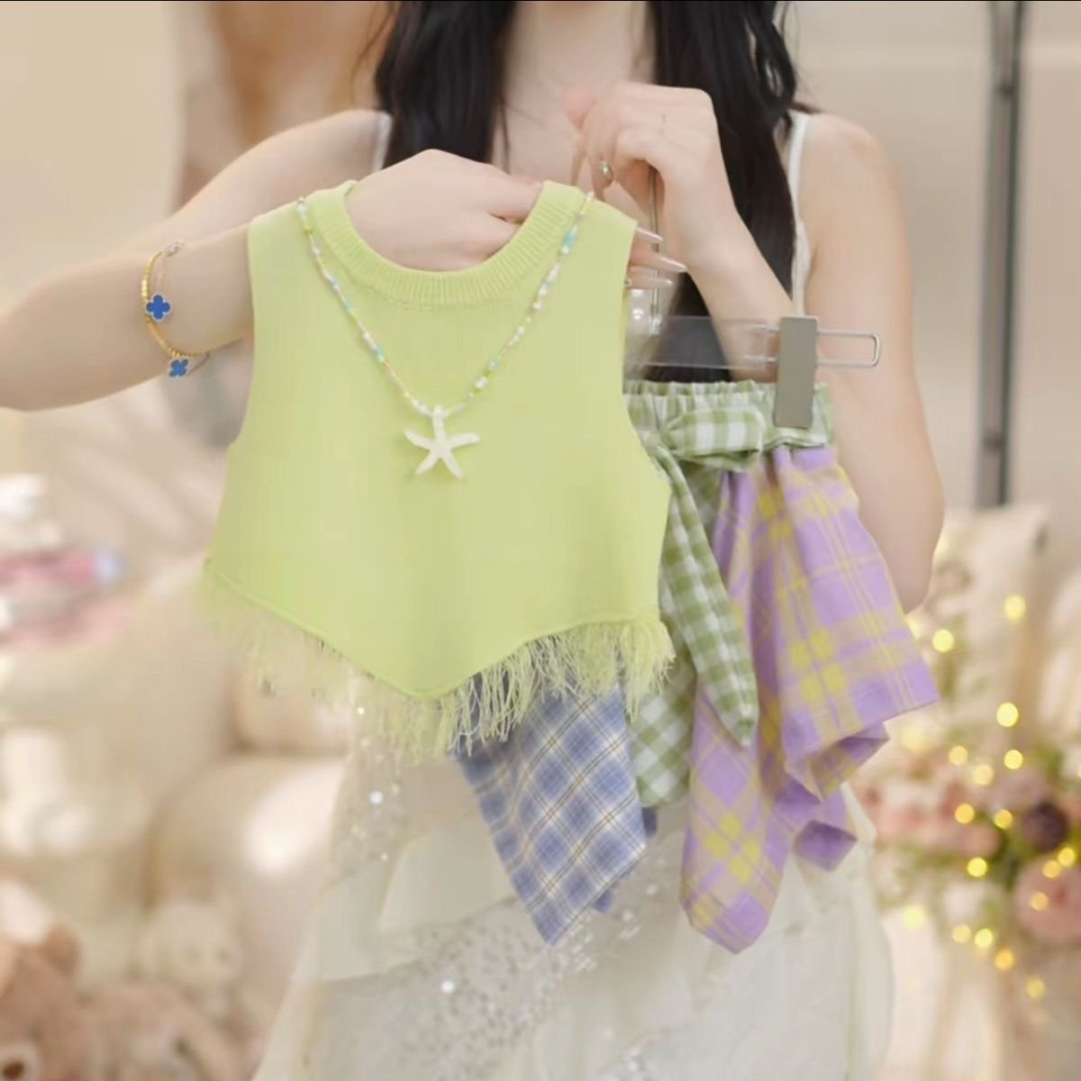 Lime Breeze Patchwork Dress - Image 3