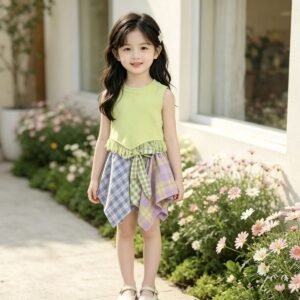 Lime Breeze Patchwork Dress