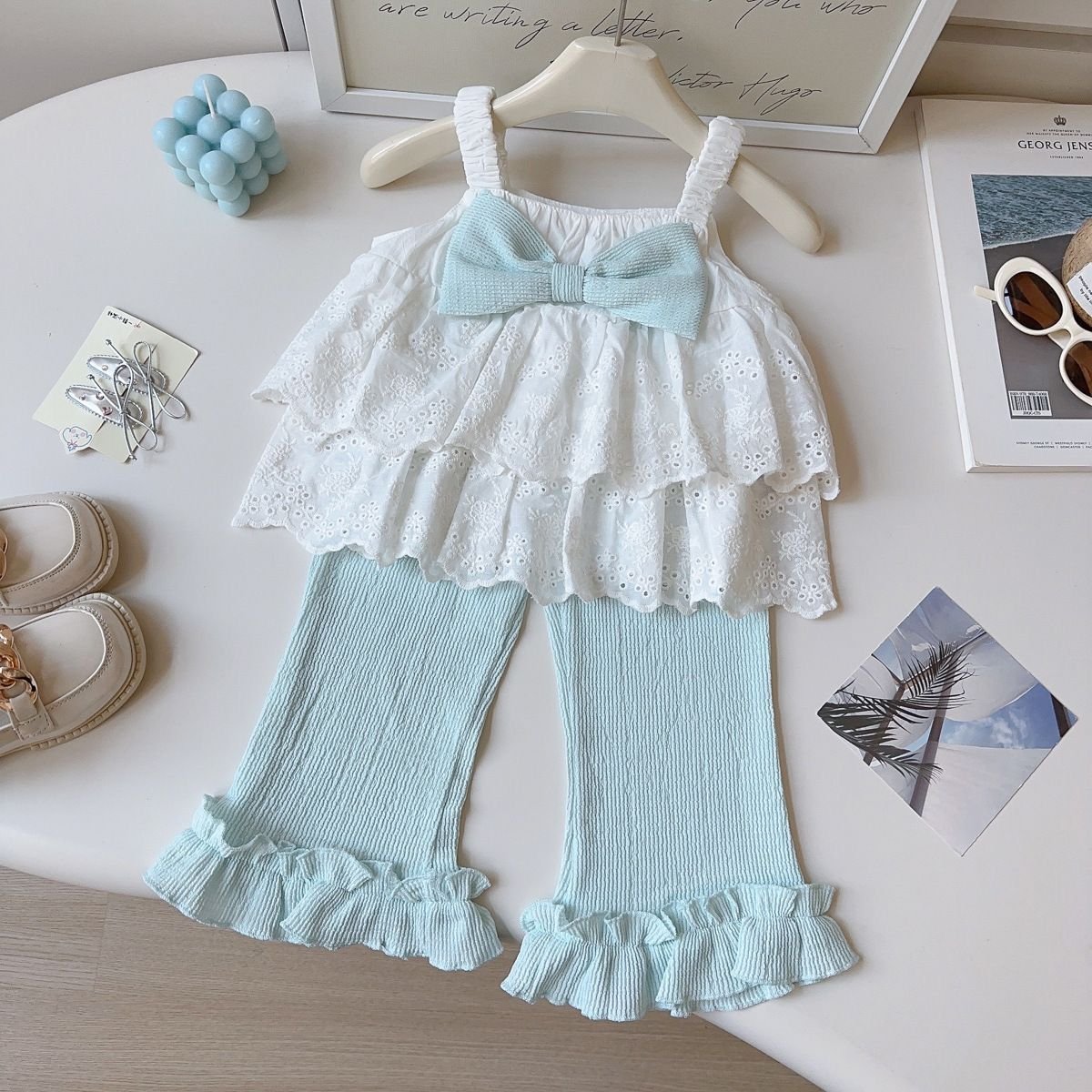 Mint Breeze Lace Ruffle Set