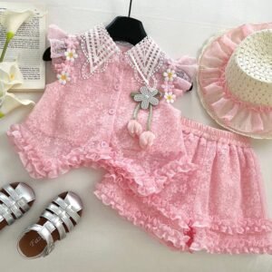 VINTAGE PRIMROSE LACE SHORT SET