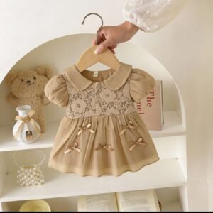 BOW BEIGE FROCK