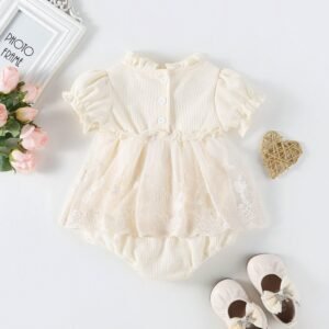 Ivory Blossom Lace Bubble Romper