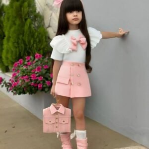Blush Bow Princess Skort Set