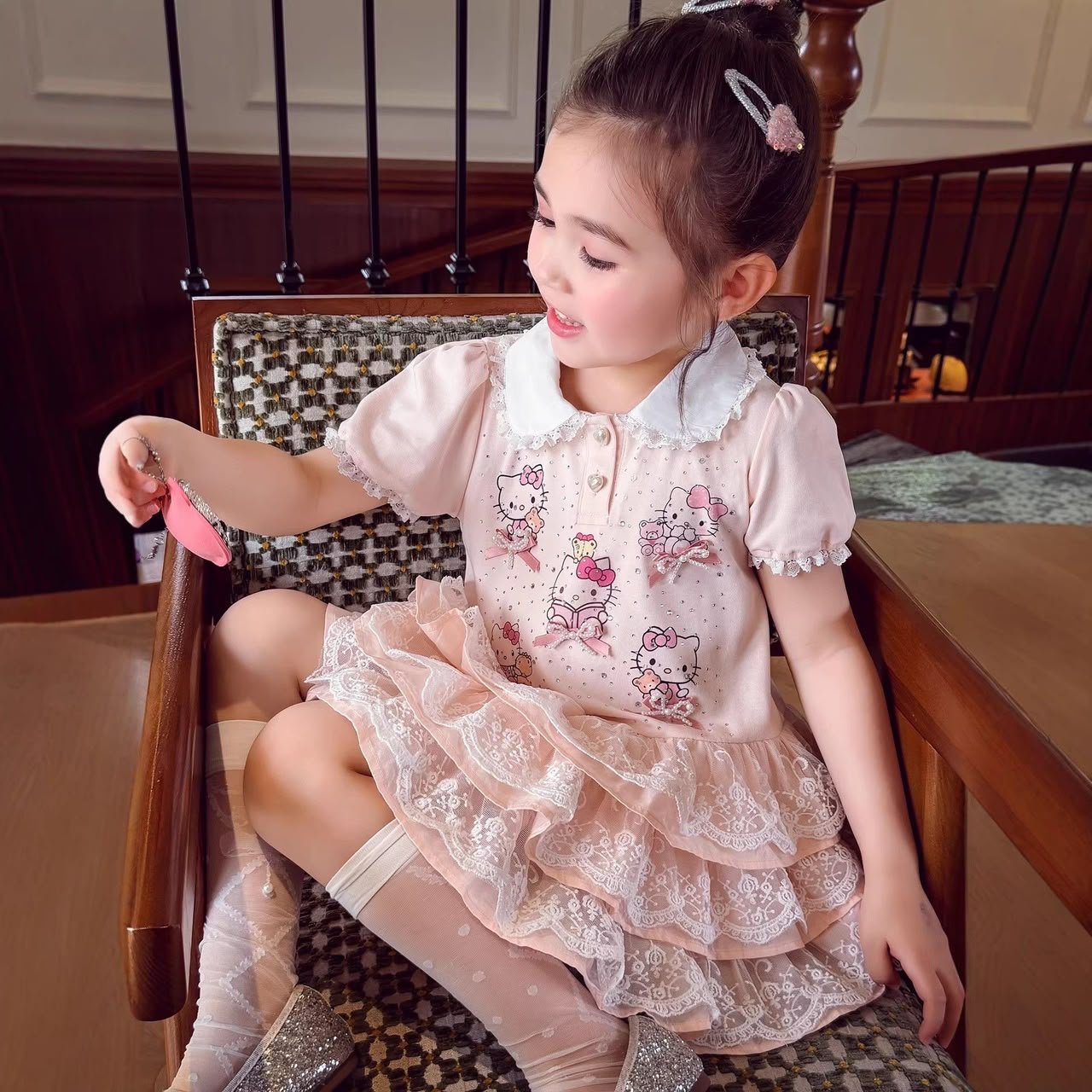 Kitty Blossom Lace Party Dress - Image 2