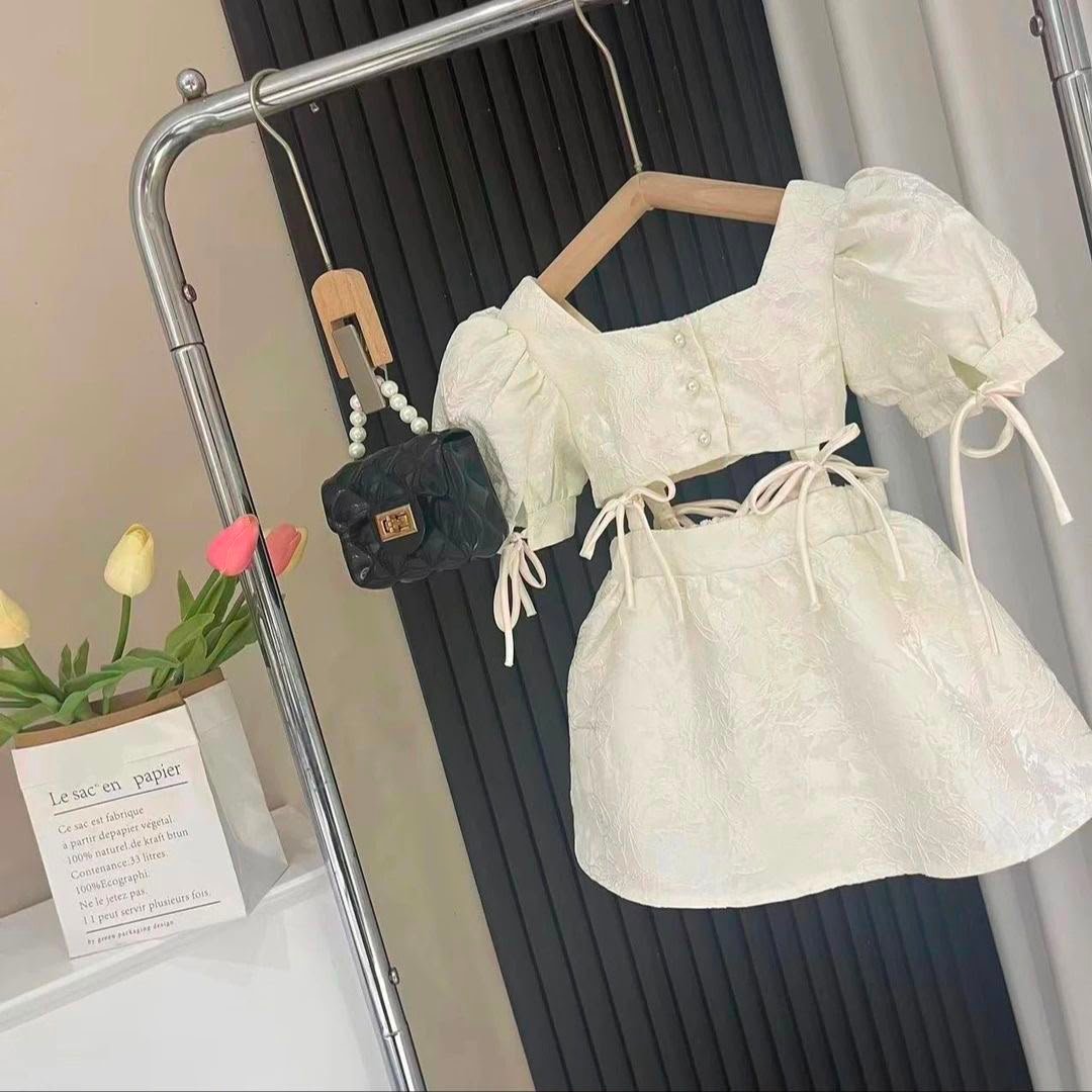 Ivory Blossom Bow Co-Ord Set