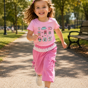 Pinky Bloom Capri Co-Ord Set