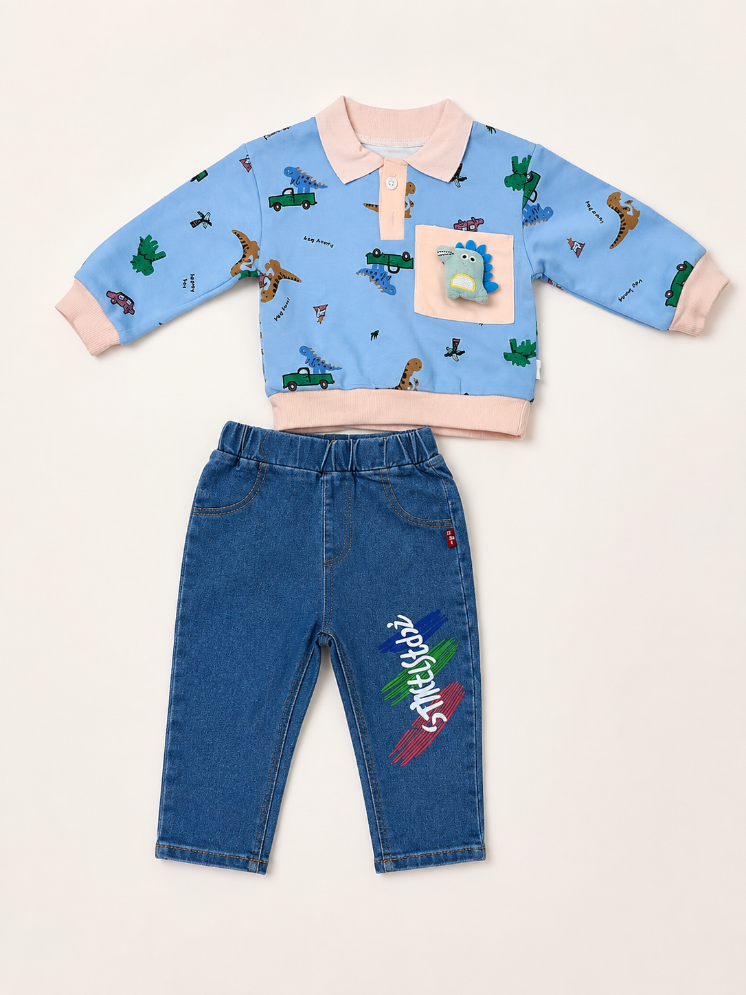 Dino Denim Co-Ord Set