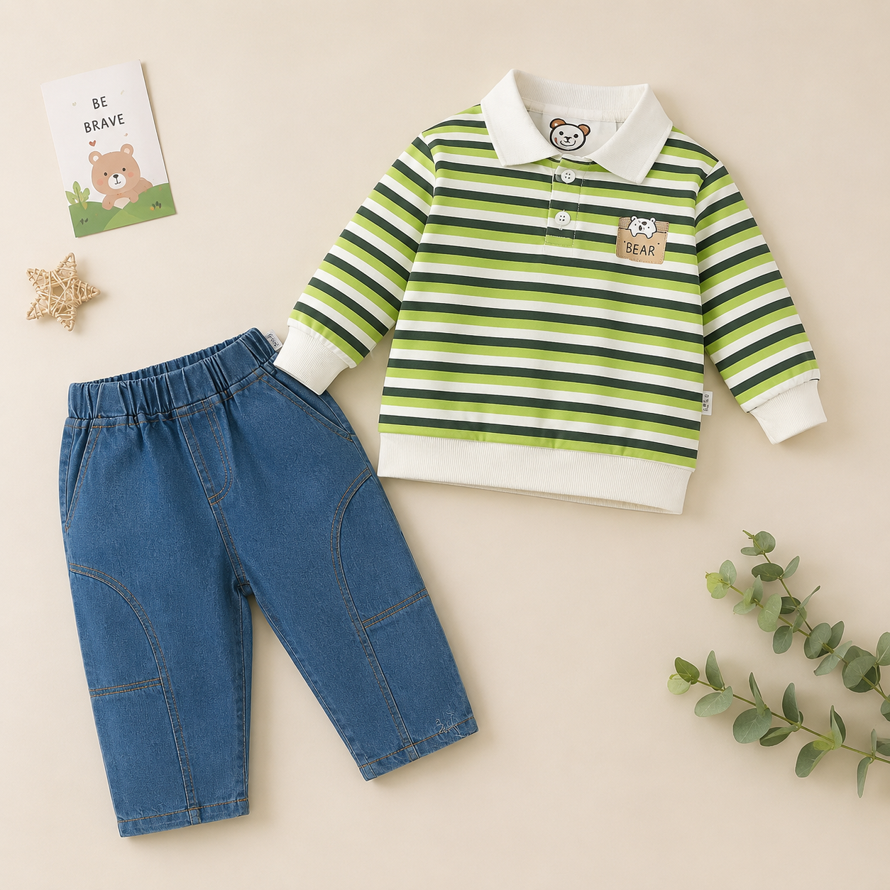 Clover Bear Stripe Set