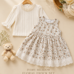Ivory Meadow Floral Frock Set