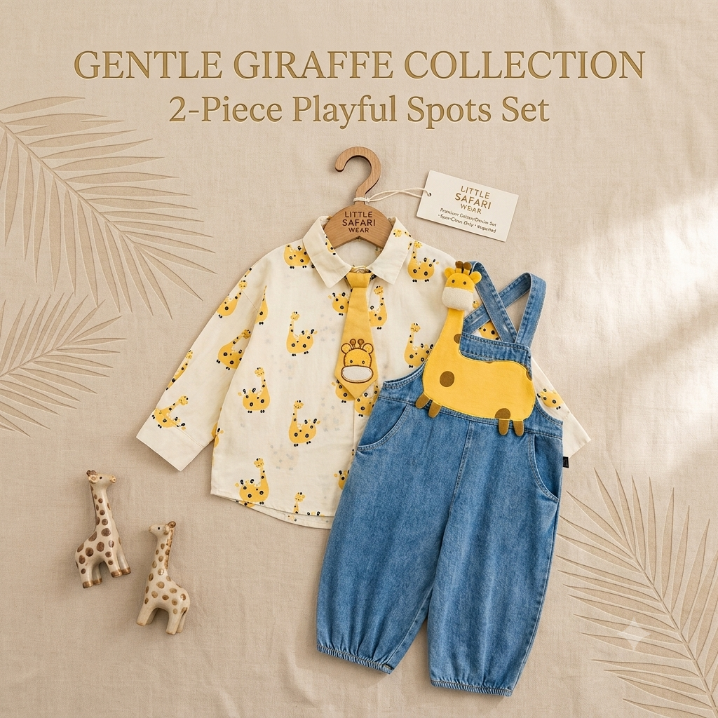 Playful Spots Giraffe Dungaree 2-Piece Set