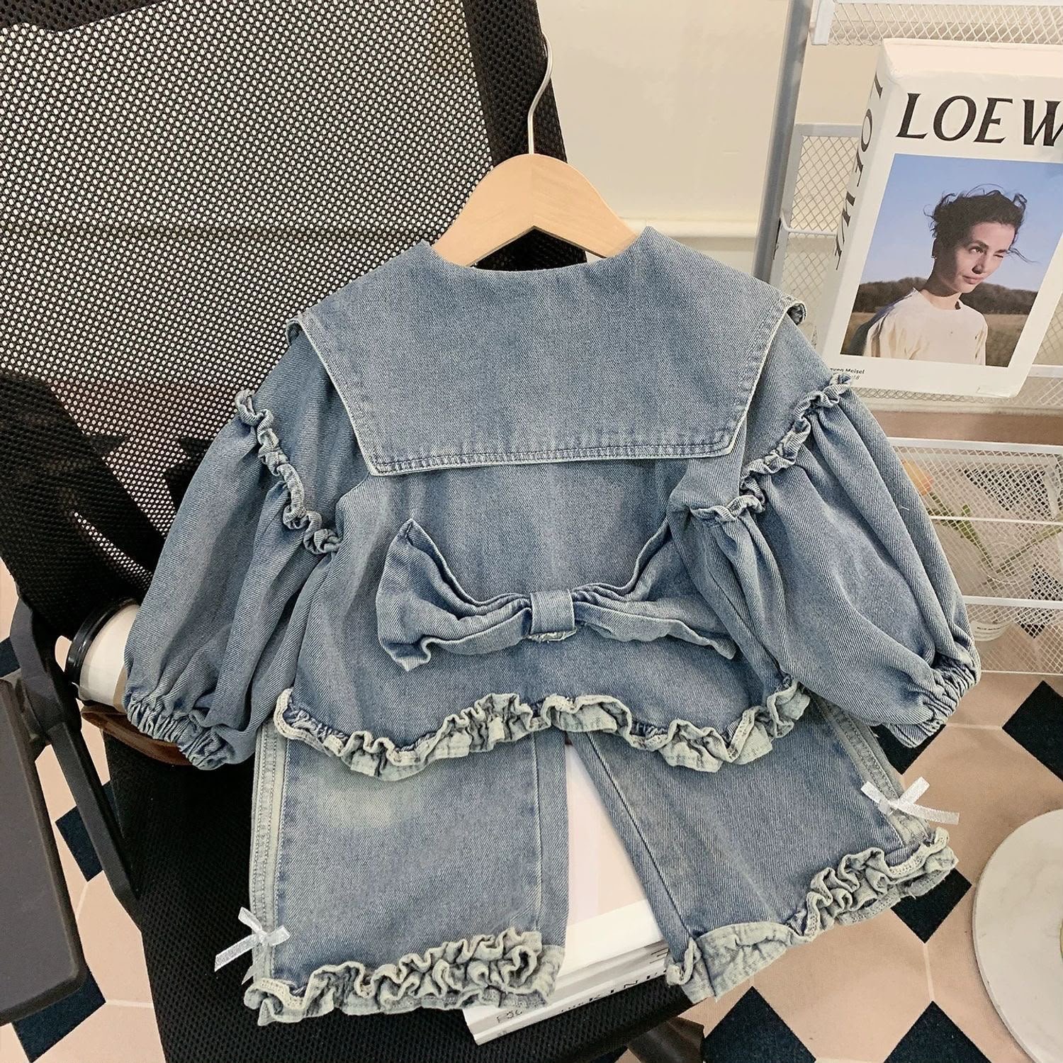 Denim Daisy Ruffle Set - Image 7