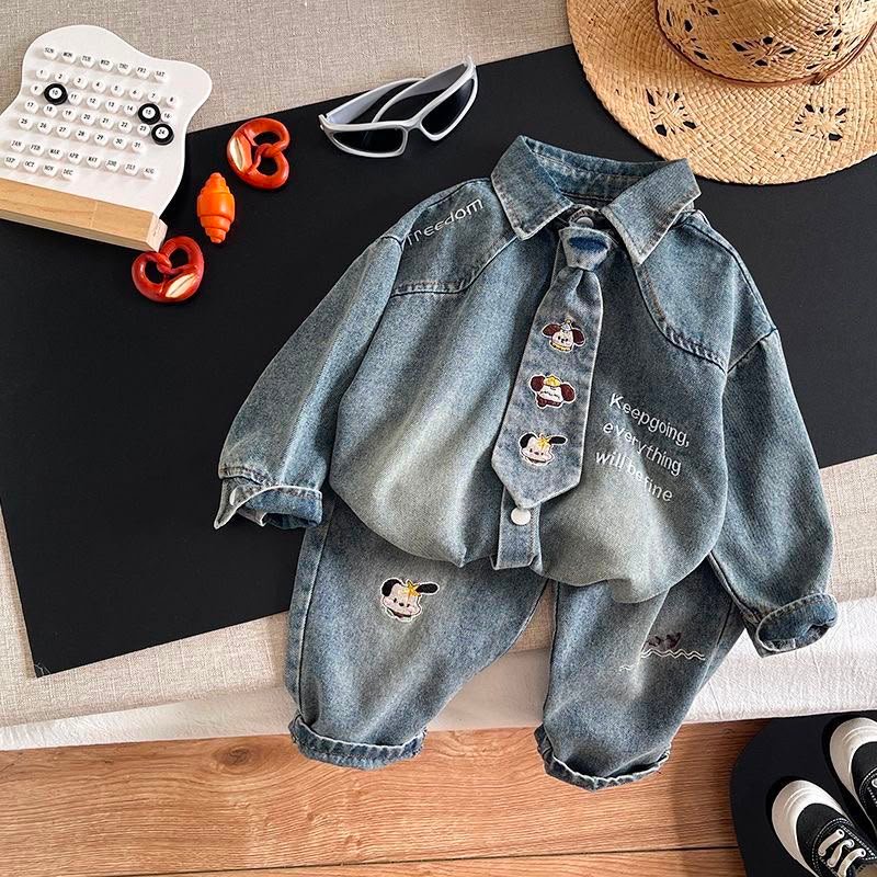 Denim Doodle Tie Set - Image 3