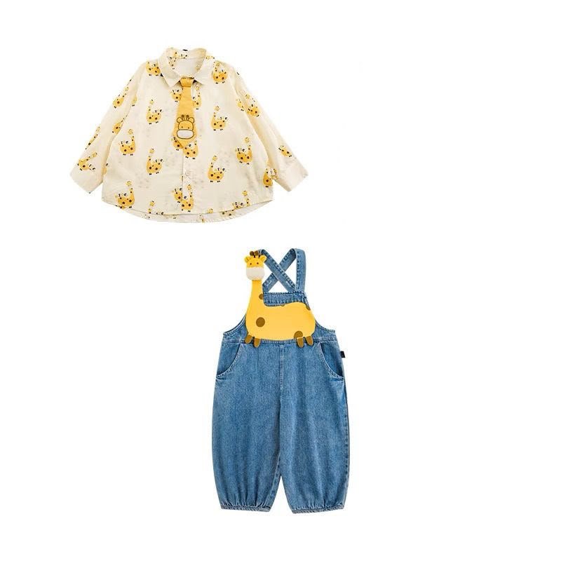 Playful Spots Giraffe Dungaree 2-Piece Set - Image 3