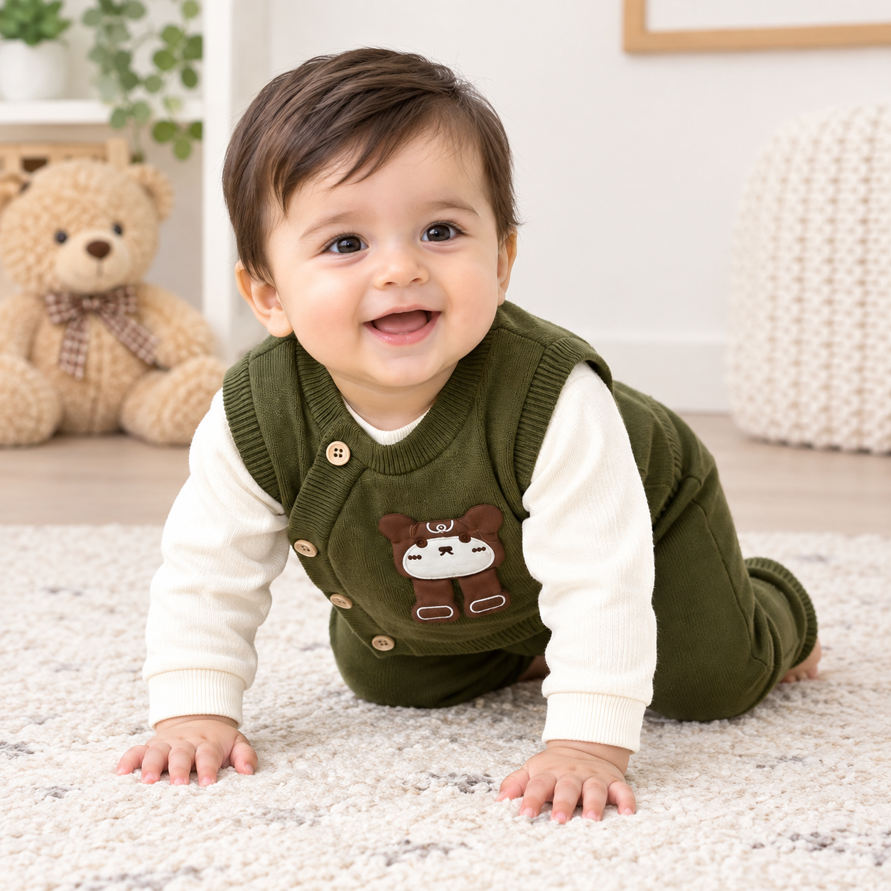 OliveTeddy Bear Knit Co-ord Set - Image 2