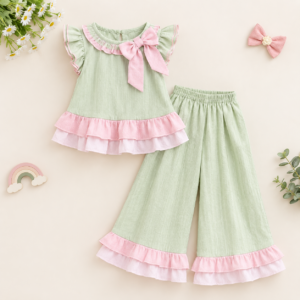 Mint Green & Pink Ruffle Co-Ord Set