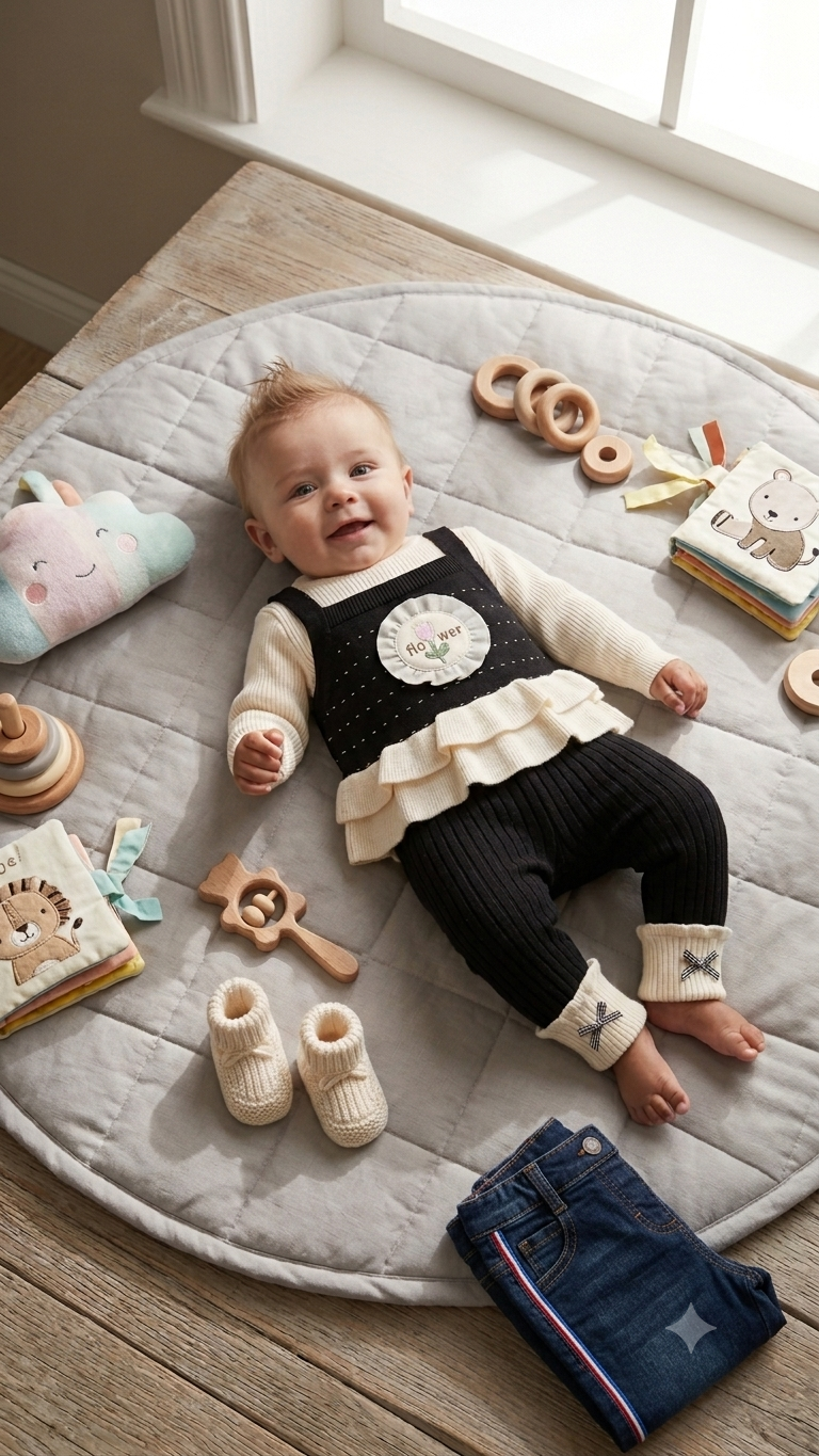 Flower Ruffle Knit Set - Image 2
