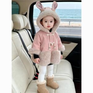 Bunny Ear Faux & Fur Hooded Jacket