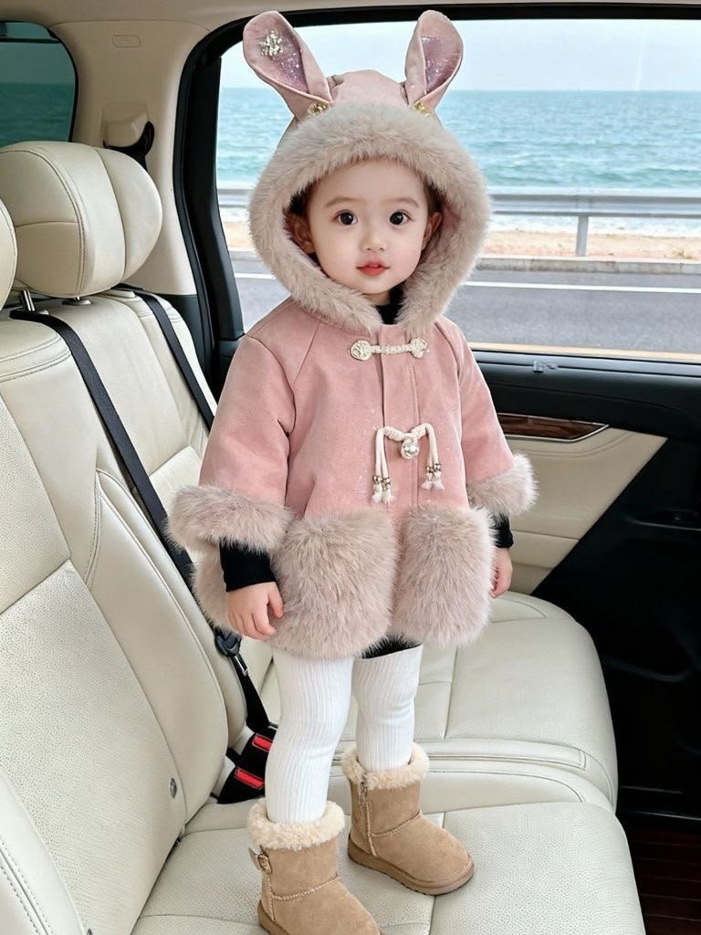 Bunny Ear Faux & Fur Hooded Jacket - Image 3