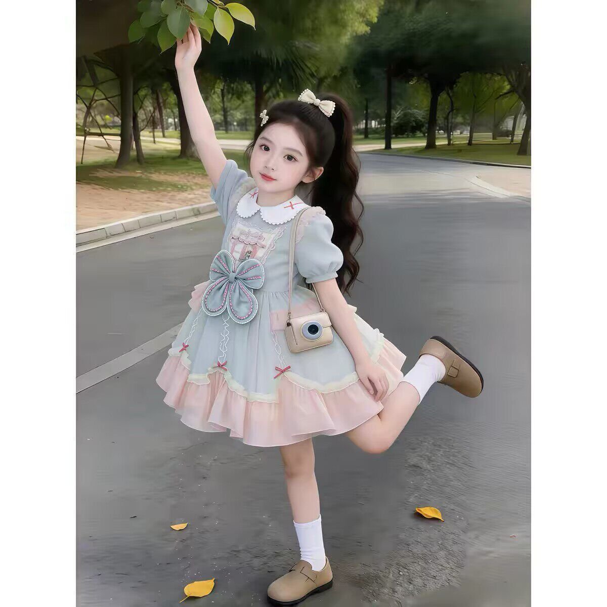 Dreamy Bluebell Bow Frock - Image 3