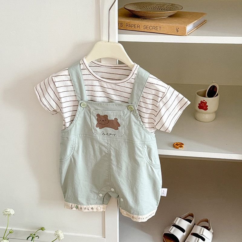 Minty Bear Dungaree Set - Image 4