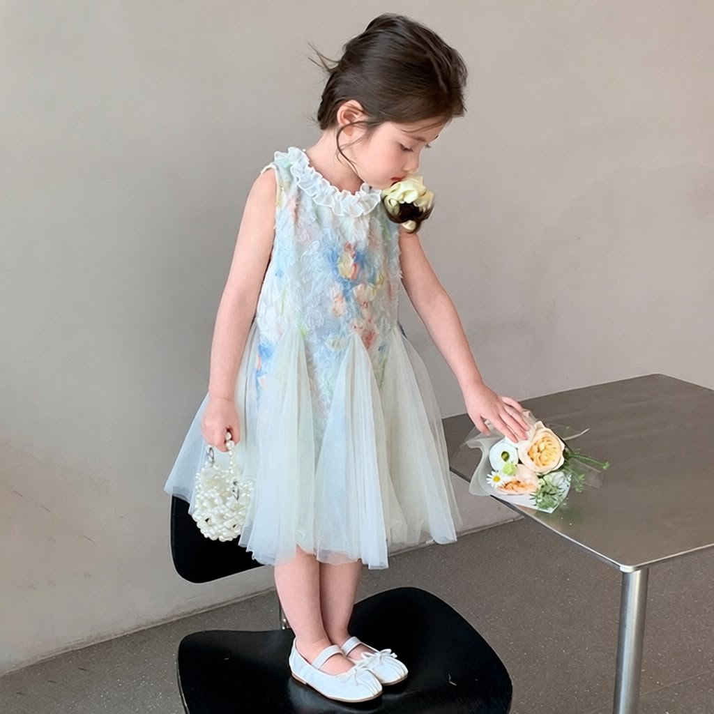 Floral Whimsy Tulle Party Dress - Image 4