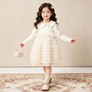 Ivory Princess Ruffle Party Dress