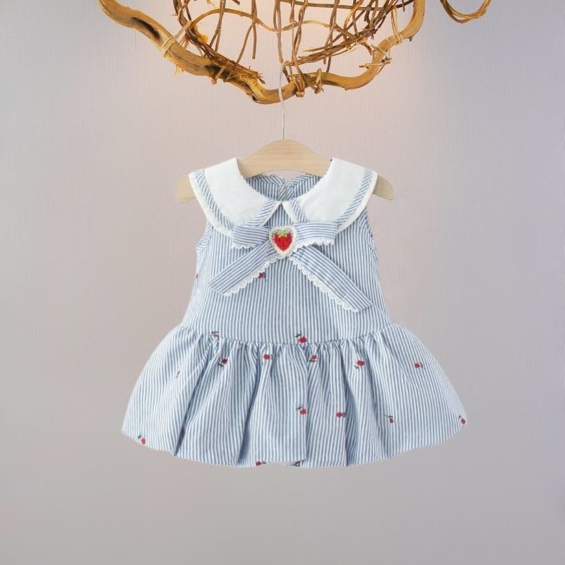 Blue Stripe Strawberry Sailor Frock