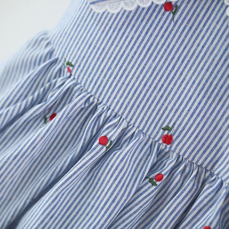Blue Stripe Strawberry Sailor Frock - Image 5