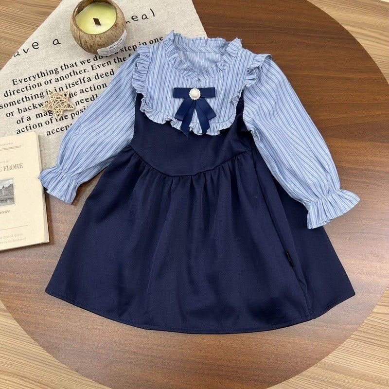 Navy Blue Ruffle Bow Frock - Image 3