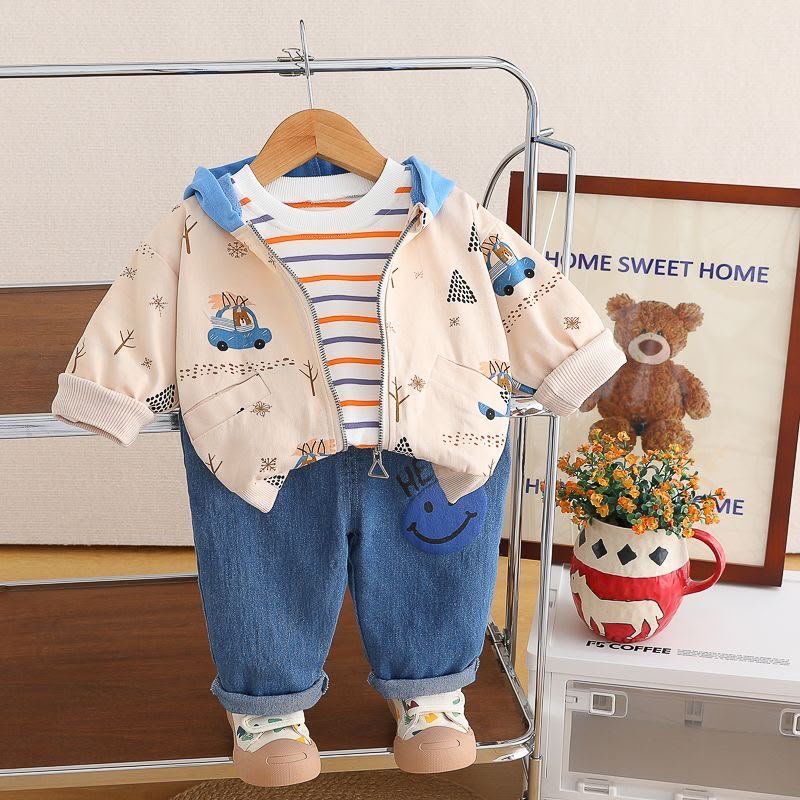 Forest & Car 3-Piece Hooded Outfit Set - Image 3