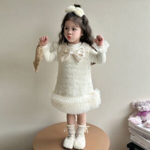 Ivory Sequin Bow Tutu Dress