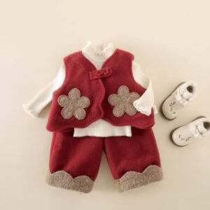 Floral Vest & Scalloped Trousers Set